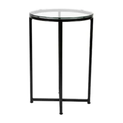 Flash Furniture Greenwich Collection End Table - Modern Clear Glass Accent Table With Crisscross Matte Black Frame 16 Flash Furniture Greenwich Collection End Table - Modern Clear Glass Accent Table With Crisscross Matte Black Frame -Furniture GUEST e48fe935 8c2a 4aea be06 38df54a4556c