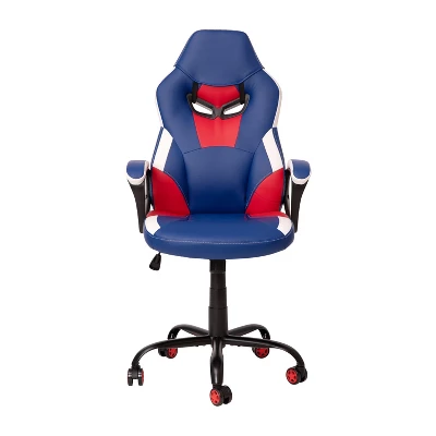 Flash Furniture Ergonomic PC Office Computer Chair - Adjustable Red & Blue Designer Gaming Chair - 360° Swivel - Red Dual Wheel Casters 4 Flash Furniture Ergonomic PC Office Computer Chair - Adjustable Red & Blue Designer Gaming Chair - 360° Swivel - Red Dual Wheel Casters - Image 4