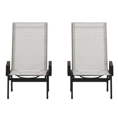 Flash Furniture Brazos Set Of 2 Adjustable Chaise Lounge Chairs With Arms, All-Weather Outdoor Five-Position Recliners 11 Flash Furniture Brazos Set Of 2 Adjustable Chaise Lounge Chairs With Arms, All-Weather Outdoor Five-Position Recliners - Image 11