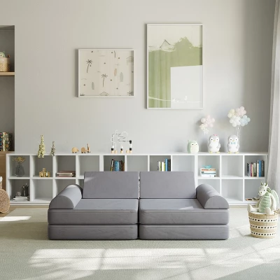 Flash Furniture Marlowe Modular Kids Play Couch With 6 Soft Foam Sectional Sofa Pieces 16 Flash Furniture Marlowe Modular Kids Play Couch With 6 Soft Foam Sectional Sofa Pieces - Image 16