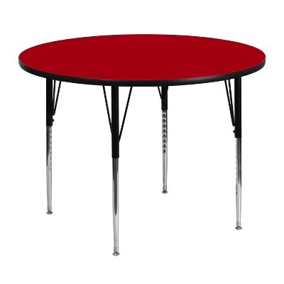 Flash Furniture 48'' Round Thermal Laminate Activity Table - Standard Height Adjustable Legs 8 Flash Furniture 48'' Round Thermal Laminate Activity Table - Standard Height Adjustable Legs - Image 8
