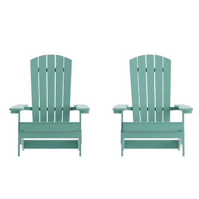Flash Furniture Set Of 2 Charlestown All-Weather Poly Resin Folding Adirondack Chair 17 Flash Furniture Set Of 2 Charlestown All-Weather Poly Resin Folding Adirondack Chair - Image 17