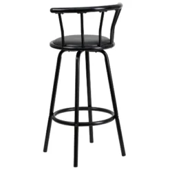 Flash Furniture Crown Back Black Metal Barstool With Black Vinyl Swivel Seat -Furniture GUEST e5b6ecb1 17a7 4638 895d 17ba908a0ea2