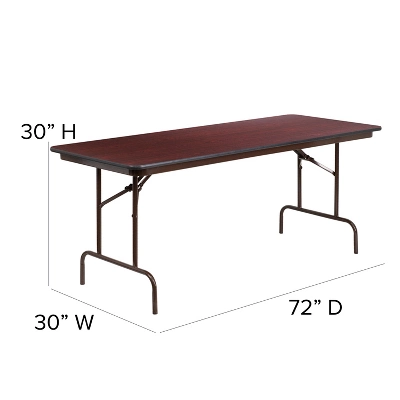 Flash Furniture 6-Foot Mahogany Melamine Laminate Folding Banquet Table 3 Flash Furniture 6-Foot Mahogany Melamine Laminate Folding Banquet Table - Image 3