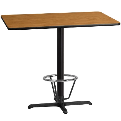 Flash Furniture 30'' X 48'' Rectangular Laminate Table Top With 23.5'' X 29.5'' Bar Height Table Base And Foot Ring 1 Flash Furniture 30'' X 48'' Rectangular Laminate Table Top With 23.5'' X 29.5'' Bar Height Table Base And Foot Ring