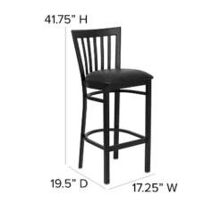 Flash Furniture Black School House Back Metal Restaurant Barstool -Furniture GUEST e85922d2 054c 460f 9246 06600028b923