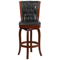 Flash Furniture 30'' High Wood Barstool With Button Tufted Back And LeatherSoft Swivel Seat 6 Flash Furniture 30'' High Wood Barstool With Button Tufted Back And LeatherSoft Swivel Seat -Furniture GUEST e88f7f0c f0c5 41c7 a2dc 73a637e8779e