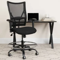 HERCULES Series 400 Lb. Capacity Big & Tall Drafting Chair Black Mesh - Flash Furniture 13 HERCULES Series 400 Lb. Capacity Big & Tall Drafting Chair Black Mesh - Flash Furniture -Furniture GUEST e8e454ed 1918 4399 9b9f a6a0e8921ce6