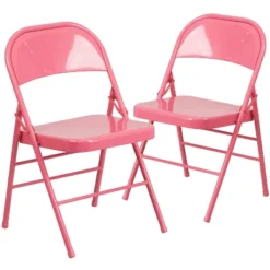 Flash Furniture 2 Pack HERCULES COLORBURST Series Triple Braced & Double Hinged Metal Folding Chair -Furniture GUEST e9a6e1af ebf7 46de ab23 15c49c39d71c