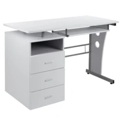Flash Furniture Computer Desk With Three Drawer Single Pedestal And Pull-Out Keyboard Tray 23 Flash Furniture Computer Desk With Three Drawer Single Pedestal And Pull-Out Keyboard Tray -Furniture GUEST ea099a35 e9bb 4fcd 9442 19e7ab056f1a