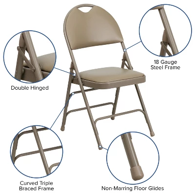Flash Furniture 4 Pack HERCULES Series Extra Large Ultra-Premium Triple Braced Metal Folding Chair With Easy-Carry Handle 14 Flash Furniture 4 Pack HERCULES Series Extra Large Ultra-Premium Triple Braced Metal Folding Chair With Easy-Carry Handle - Image 14