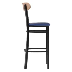 Flash Furniture Wright Commercial Grade Barstool With 500 LB. Capacity Steel Frame, Solid Wood Seat, And Boomerang Back -Furniture GUEST ec51ff53 7dd6 438c ac14 a82a1cff87da