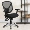 Flash Furniture Mid-Back Black Mesh Multifunction Swivel Ergonomic Task Office Chair With Adjustable Arms