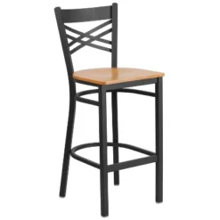 Flash Furniture Black ''X'' Back Metal Restaurant Barstool -Furniture GUEST ed20e188 666b 43c3 8574 832351704fe7