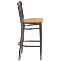 Flash Furniture Clear Coated Ladder Back Metal Restaurant Barstool -Furniture GUEST ed5b592a e74a 4b23 8560 6bb4f7252c54