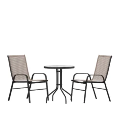 Flash Furniture 3 Piece Outdoor Patio Dining Set - Tempered Glass Patio Table, 2 Flex Comfort Stack Chairs 21 Flash Furniture 3 Piece Outdoor Patio Dining Set - Tempered Glass Patio Table, 2 Flex Comfort Stack Chairs -Furniture GUEST edbe3bfb cd31 433a 9629 9e08a75ecd87
