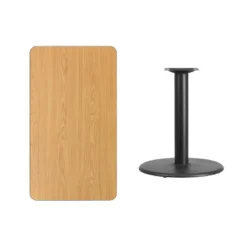 Flash Furniture 24'' X 42'' Rectangular Laminate Table Top With 24'' Round Table Height Base