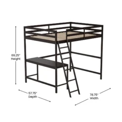 Flash Furniture Riley Loft Bed Frame With Desk, Wooden Bed Frame With Protective Guard Rails & Ladder For Kids And Teens 15 Flash Furniture Riley Loft Bed Frame With Desk, Wooden Bed Frame With Protective Guard Rails & Ladder For Kids And Teens -Furniture GUEST ede2fa94 2702 48a0 baaa a355da124c0c