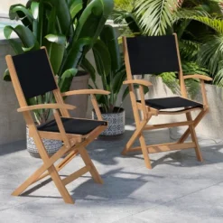 Flash Furniture 2PK All-Weather Acacia Wood And Mesh Folding Bistro Armchairs - Natural/Black 12 Flash Furniture 2PK All-Weather Acacia Wood And Mesh Folding Bistro Armchairs - Natural/Black -Furniture GUEST ede39cce 3650 4925 886b 977b0a1c586d