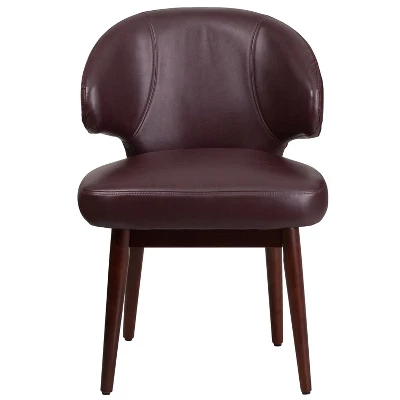 Flash Furniture Comfort Back Series Side Reception Chair With Walnut Legs 1 Flash Furniture Comfort Back Series Side Reception Chair With Walnut Legs