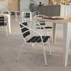 Flash Furniture Lila Aluminum Commercial Indoor-Outdoor Restaurant Stack Chair With Triple Slat Faux Teak Back 13 Flash Furniture Lila Aluminum Commercial Indoor-Outdoor Restaurant Stack Chair With Triple Slat Faux Teak Back -Furniture GUEST ee53eb50 3ea9 4e57 9029 b188552d15fd
