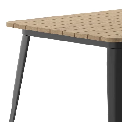 Flash Furniture Declan Commercial Grade Indoor/Outdoor Dining Table, 31.5" Square All Weather Poly Resin Top With Steel Base 6 Flash Furniture Declan Commercial Grade Indoor/Outdoor Dining Table, 31.5" Square All Weather Poly Resin Top With Steel Base - Image 6