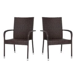 Flash Furniture Maxim Indoor/Outdoor Wicker Dining Chairs With Fade & Weather-Resistant Steel Frames For Patio And Deck -Furniture GUEST ee69f461 501a 4a08 99cd 20d91ad6d033