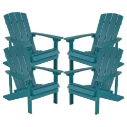 Flash Furniture Set Of 4 Charlestown All-Weather Poly Resin Wood Adirondack Chairs -Furniture GUEST eea95b46 1b3a 4cdc 9775 5b23f4af39ee