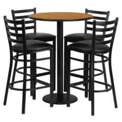 Flash Furniture 30'' Round Laminate Table Set With Round Base And 4 Ladder Back Metal Barstools 9 Flash Furniture 30'' Round Laminate Table Set With Round Base And 4 Ladder Back Metal Barstools -Furniture GUEST eeb3dc01 fb51 4675 b1d1 21b405196e40
