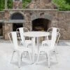 Flash Furniture Commercial Grade 30" Round Metal Indoor-Outdoor Table Set With 4 Cafe Chairs