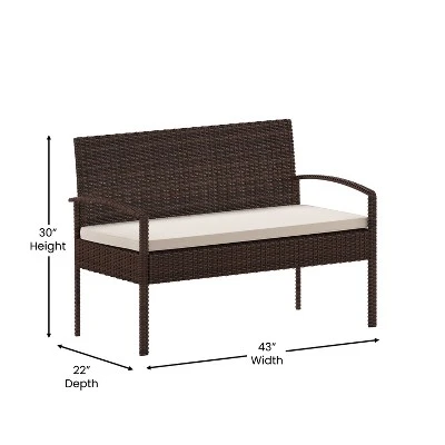 Flash Furniture Aransas Series 4 Piece Patio Set With Steel Frame And Cushions 7 Flash Furniture Aransas Series 4 Piece Patio Set With Steel Frame And Cushions - Image 7
