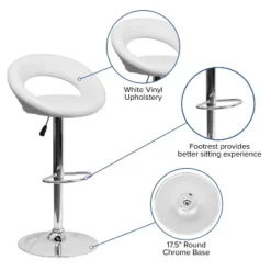 Flash Furniture Contemporary Vinyl Rounded Orbit-Style Back Adjustable Height Barstool With Chrome Base 23 Flash Furniture Contemporary Vinyl Rounded Orbit-Style Back Adjustable Height Barstool With Chrome Base -Furniture GUEST ef7db7bf 25bf 44f7 abf4 5b19e294a418