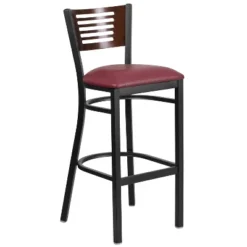 Flash Furniture Black Decorative Slat Back Metal Restaurant Barstool -Furniture GUEST f04d2ba4 a6ba 40c3 bf80 ba9698fb98c2