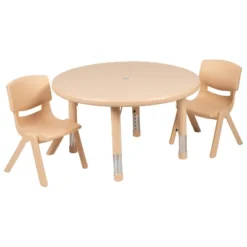 Flash Furniture 33" Round Plastic Height Adjustable Activity Table Set With 2 Chairs 14 Flash Furniture 33" Round Plastic Height Adjustable Activity Table Set With 2 Chairs -Furniture GUEST f0585844 7f3c 489b a343 8c77ded8eae9