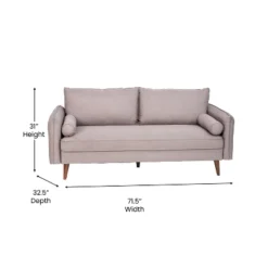 Flash Furniture Evie Mid-Century Modern Sofa With Fabric Upholstery & Solid Wood Legs 11 Flash Furniture Evie Mid-Century Modern Sofa With Fabric Upholstery & Solid Wood Legs -Furniture GUEST f0b2fdb8 4eb3 4244 b003 901c910051d2