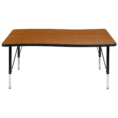 Flash Furniture 28"W X 47.5"L Rectangle Wave Flexible Collaborative Thermal Laminate Activity Table - Height Adjustable Short Legs 8 Flash Furniture 28"W X 47.5"L Rectangle Wave Flexible Collaborative Thermal Laminate Activity Table - Height Adjustable Short Legs - Image 8