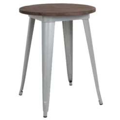 Flash Furniture 24" Round Metal Indoor Table With Rustic Wood Top -Furniture GUEST f20f342c e956 4c9f 84d6 f5056111d6ef