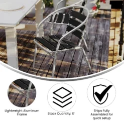Flash Furniture Lila Aluminum Commercial Indoor-Outdoor Restaurant Stack Chair With Triple Slat Faux Teak Back 14 Flash Furniture Lila Aluminum Commercial Indoor-Outdoor Restaurant Stack Chair With Triple Slat Faux Teak Back -Furniture GUEST f2468a0c 5280 464c a9e2 b49cd6239b0e