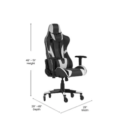 Flash Furniture X20 Gaming Chair Racing Office Computer PC Adjustable Chair With Reclining Back And Transparent Roller Wheels -Furniture GUEST f249a4c6 f007 4211 ba35 9ad658e49383