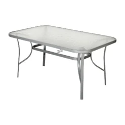 Flash Furniture Tory Commercial Grade Patio Table With Tempered Glass Top With Umbrella Hole And Steel Tube Frame -Furniture GUEST f3261dfe 8ecc 406d 9426 dfcc922dc1e8