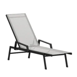Flash Furniture Brazos Adjustable Chaise Lounge Chair With Arms, All-Weather Outdoor Five-Position Recliner -Furniture GUEST f36c4399 ba2d 45df b2af be299fab5332