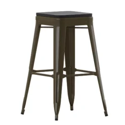 Flash Furniture Cierra Set Of 4 Commercial Grade 30" High Backless Metal Indoor Bar Height Stools With All-Weather Poly Resin Seats -Furniture GUEST f4a552bb 423d 40a2 907f 241d964609b8