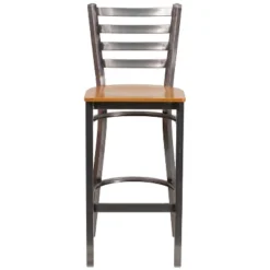 Flash Furniture Clear Coated Ladder Back Metal Restaurant Barstool -Furniture GUEST f4b6aa94 d2c6 46b2 a653 ddf7977e04c7