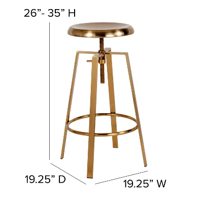Flash Furniture Toledo Industrial Style Barstool With Swivel Lift Adjustable Height Seat 3 Flash Furniture Toledo Industrial Style Barstool With Swivel Lift Adjustable Height Seat - Image 3