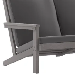 Flash Furniture Charlestown All-Weather Poly Resin Wood Adirondack Style Deep Seat Patio Loveseat With Cushions -Furniture GUEST f5453d51 62d1 4ca0 8f4b f618351b3687