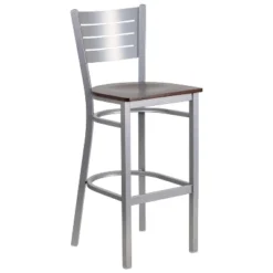 Flash Furniture Silver Slat Back Metal Restaurant Barstool -Furniture GUEST f5568b91 1966 428c 855e 4b4daaba1f0a