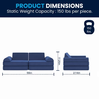 Flash Furniture Marlowe Modular Kids Play Couch With 6 Soft Foam Sectional Sofa Pieces 14 Flash Furniture Marlowe Modular Kids Play Couch With 6 Soft Foam Sectional Sofa Pieces - Image 14