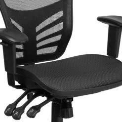 Flash Furniture Mid-Back Transparent Black Mesh Multifunction Executive Swivel Ergonomic Office Chair With Adjustable Arms -Furniture GUEST f62d9757 bc7a 41e1 8038 47efcbc5cd0e