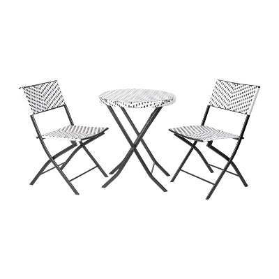 Flash Furniture Rouen Three Piece Folding French Bistro Set In PE Rattan With Metal Frames For Indoor And Outdoor Use 14 Flash Furniture Rouen Three Piece Folding French Bistro Set In PE Rattan With Metal Frames For Indoor And Outdoor Use - Image 14