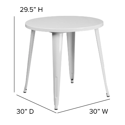 Flash Furniture Commercial Grade 30" Round Metal Indoor-Outdoor Table 5 Flash Furniture Commercial Grade 30" Round Metal Indoor-Outdoor Table - Image 5